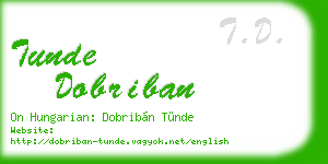 tunde dobriban business card